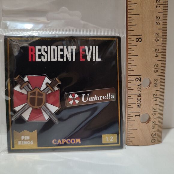 Resident Evil Umbrella Corporation Enamel Pins Set Of 2 Official Capcom Badges - Picture 2 of 2